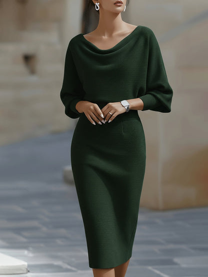 Women's Bodycon Batwing Midi Dress