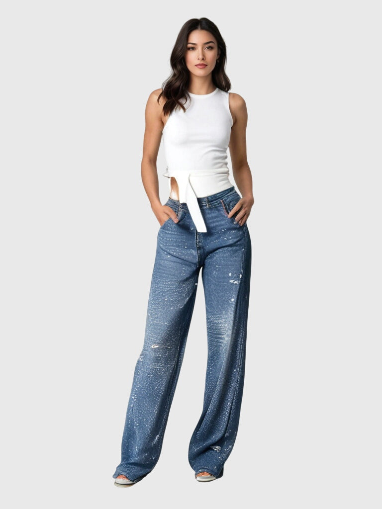Women's Sparkle Diamond Denim Jeans