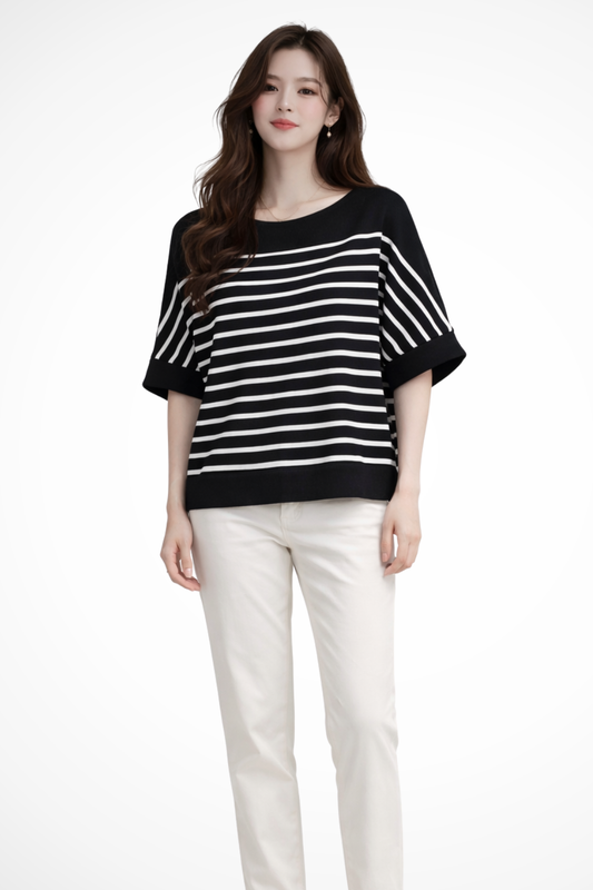 Women's Oversized Striped Casual Top