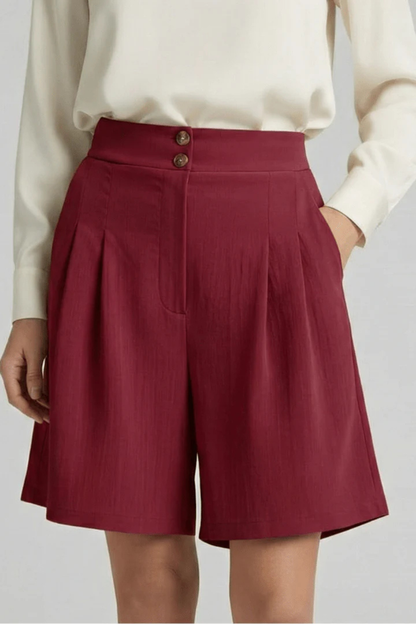 Women's Pleated Tailored Bermuda Shorts