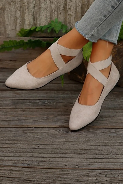 Women's Pointed-Toe Crossover Flats