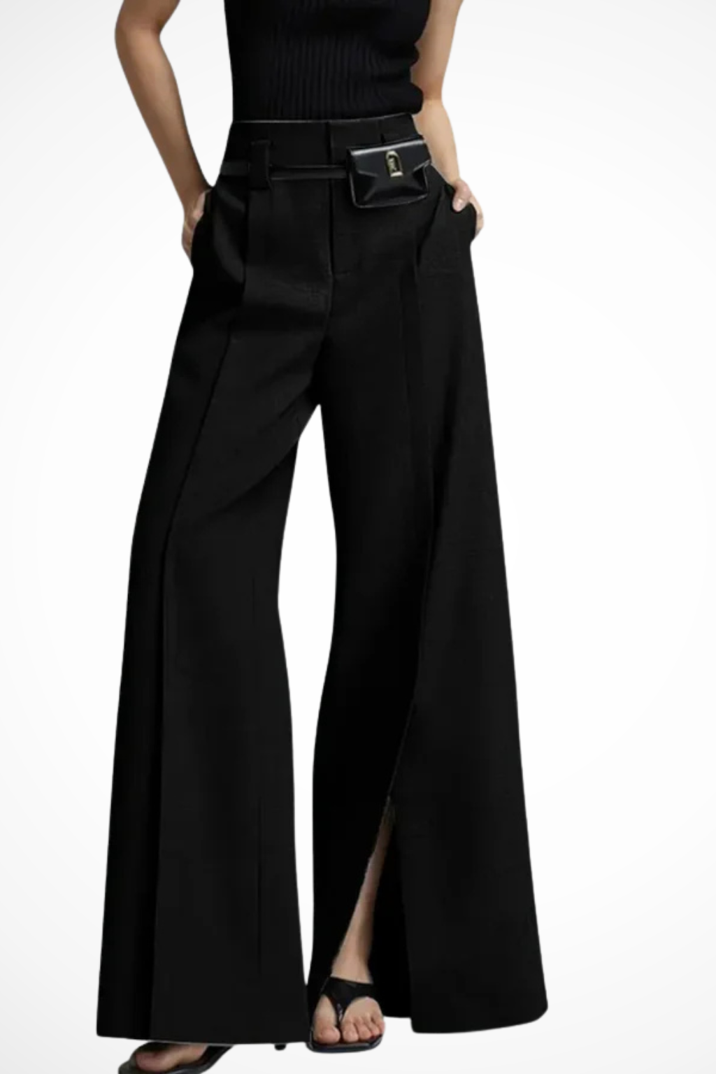 Women's Pleated Belted Tailored Trousers