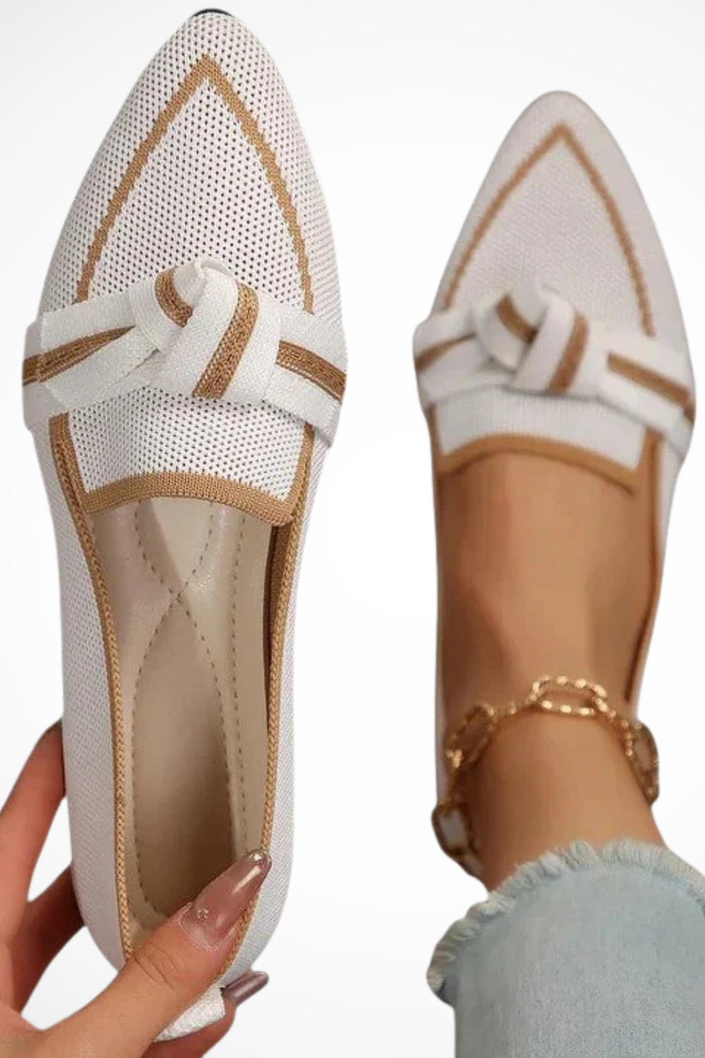 Women's Contrast Trim Flat Loafers