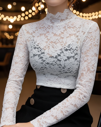 Women’s Lace High Neck Blouse