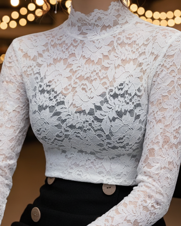 Women’s Lace High Neck Blouse