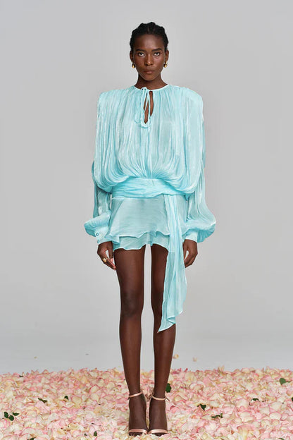 Women's Balloon Sleeve Mini Dress