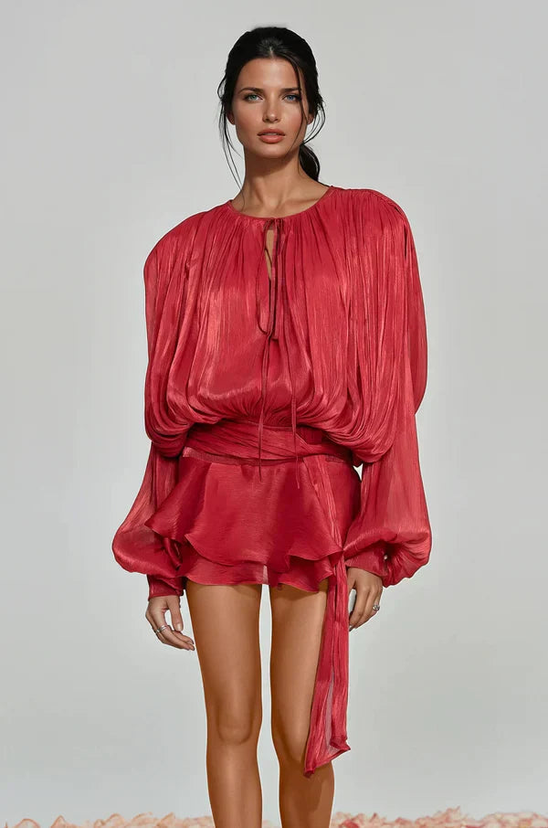 Women's Balloon Sleeve Mini Dress