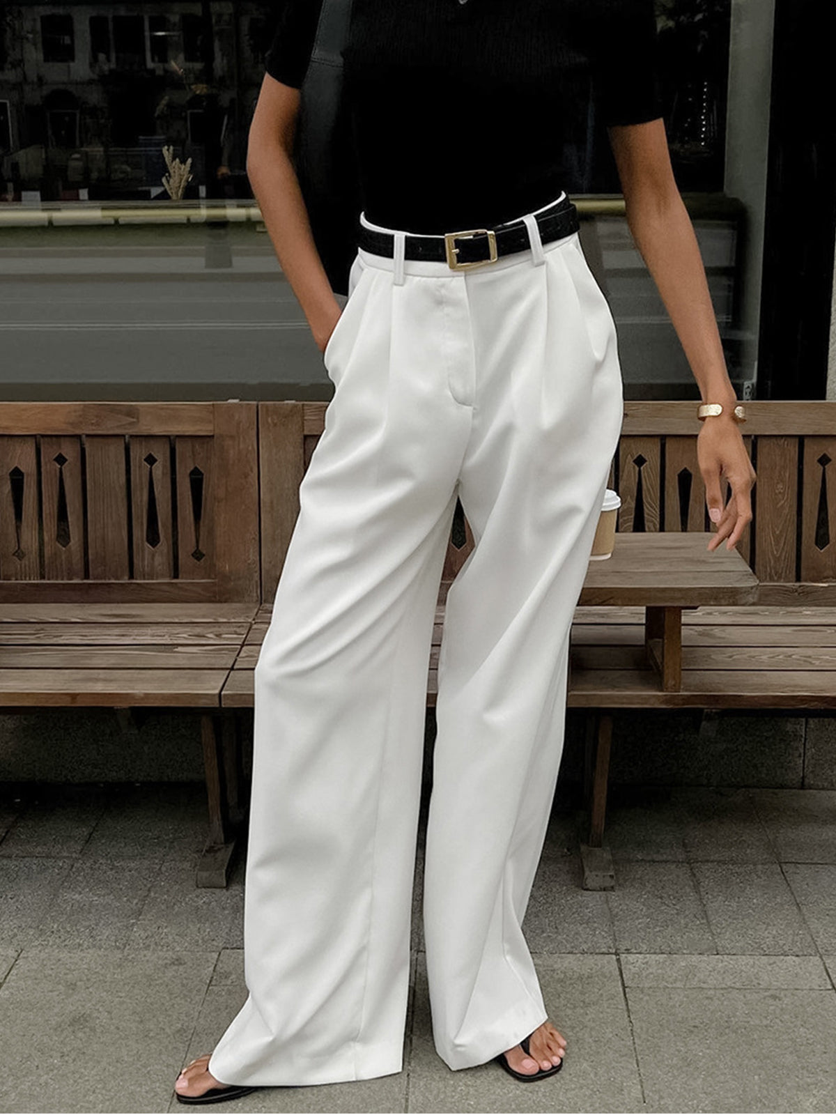 Women's Wide Leg Relaxed Trousers