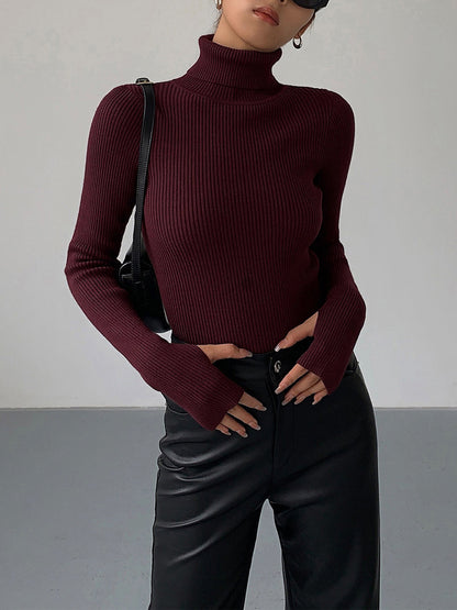 Women’s Minimalist Slim Turtleneck Top