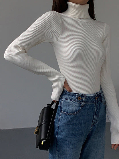 Women’s Minimalist Slim Turtleneck Top