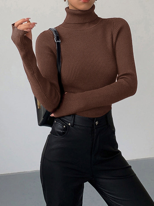 Women’s Minimalist Slim Turtleneck Top