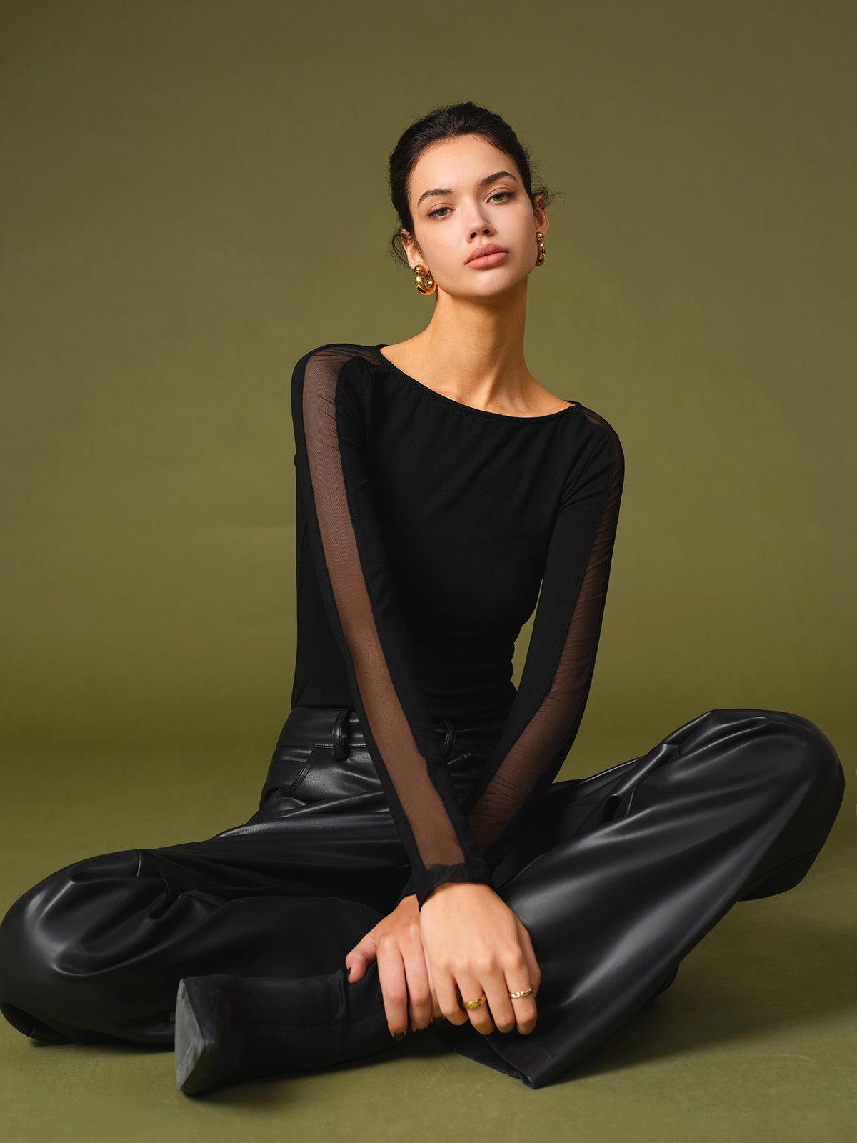 Women’s Mesh Sleeve Stylish Top
