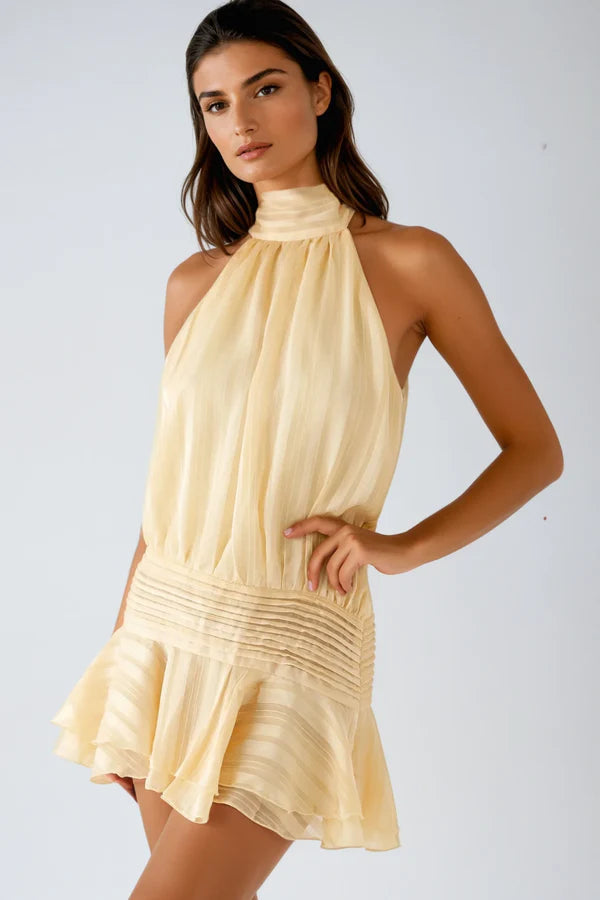 Women's Halter Neck Ruched Dress