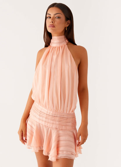 Women's Halter Neck Ruched Dress
