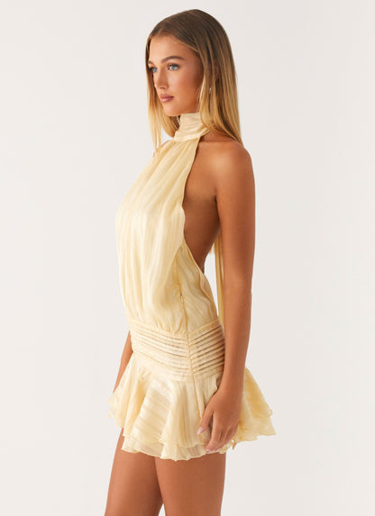Women's Halter Neck Ruched Dress