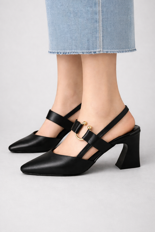Women's Square Toe Slingback Heels