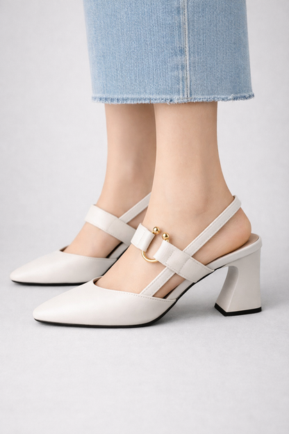 Women's Square Toe Slingback Heels