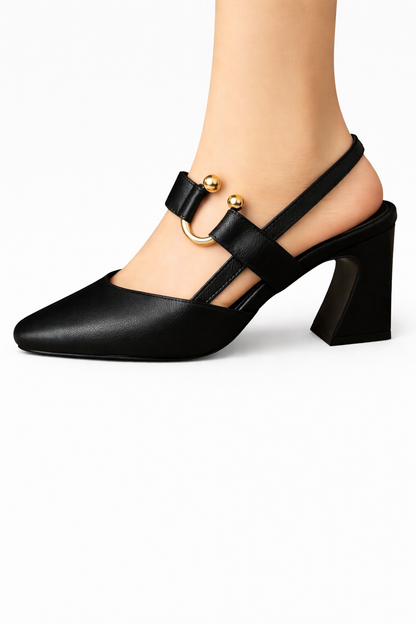 Women's Square Toe Slingback Heels