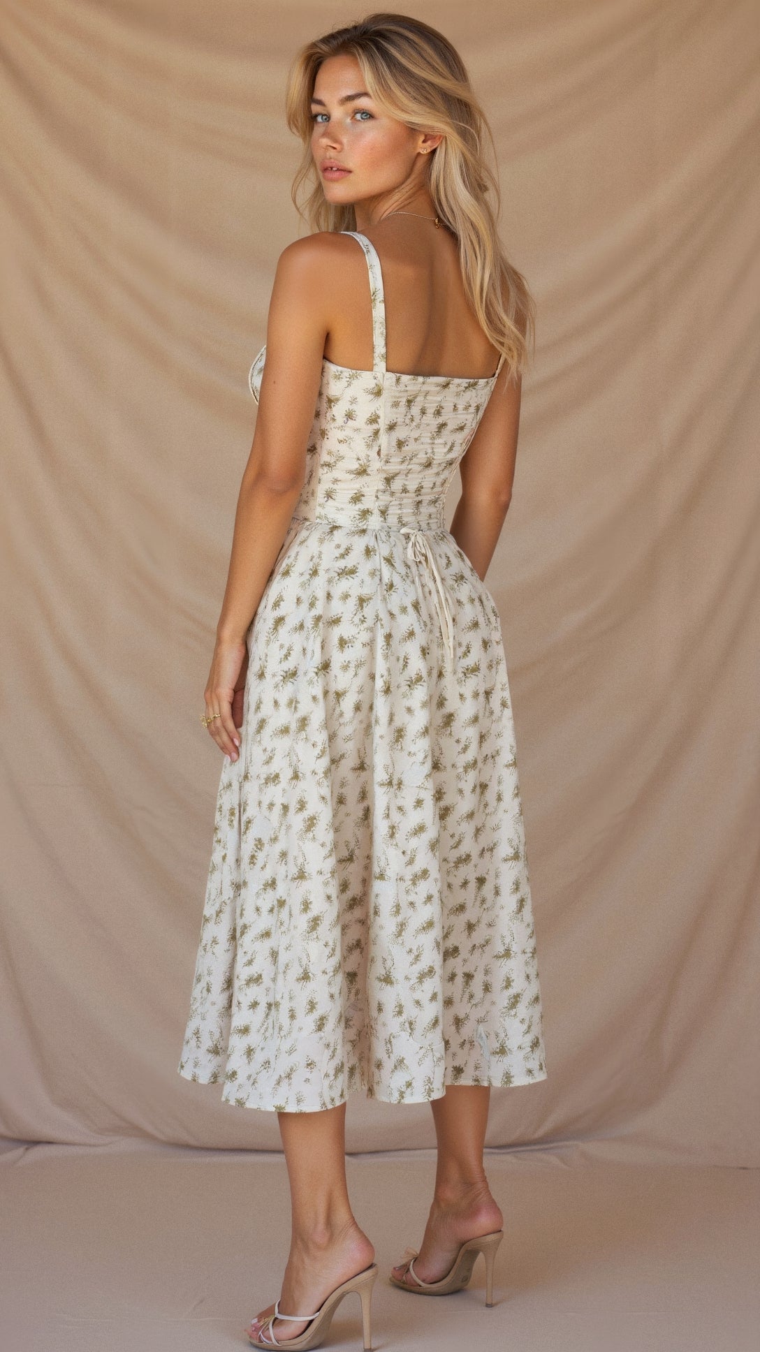 Women's Corset Bodice Midi Dress