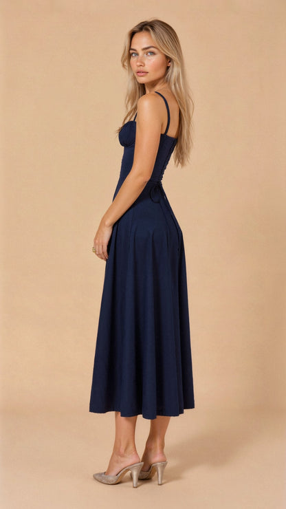 Women's Corset Bodice Midi Dress