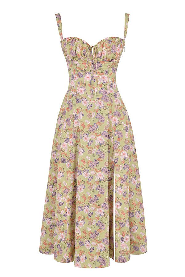 Women's Corset Bodice Midi Dress