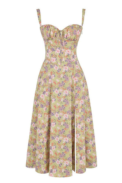 Women's Corset Bodice Midi Dress