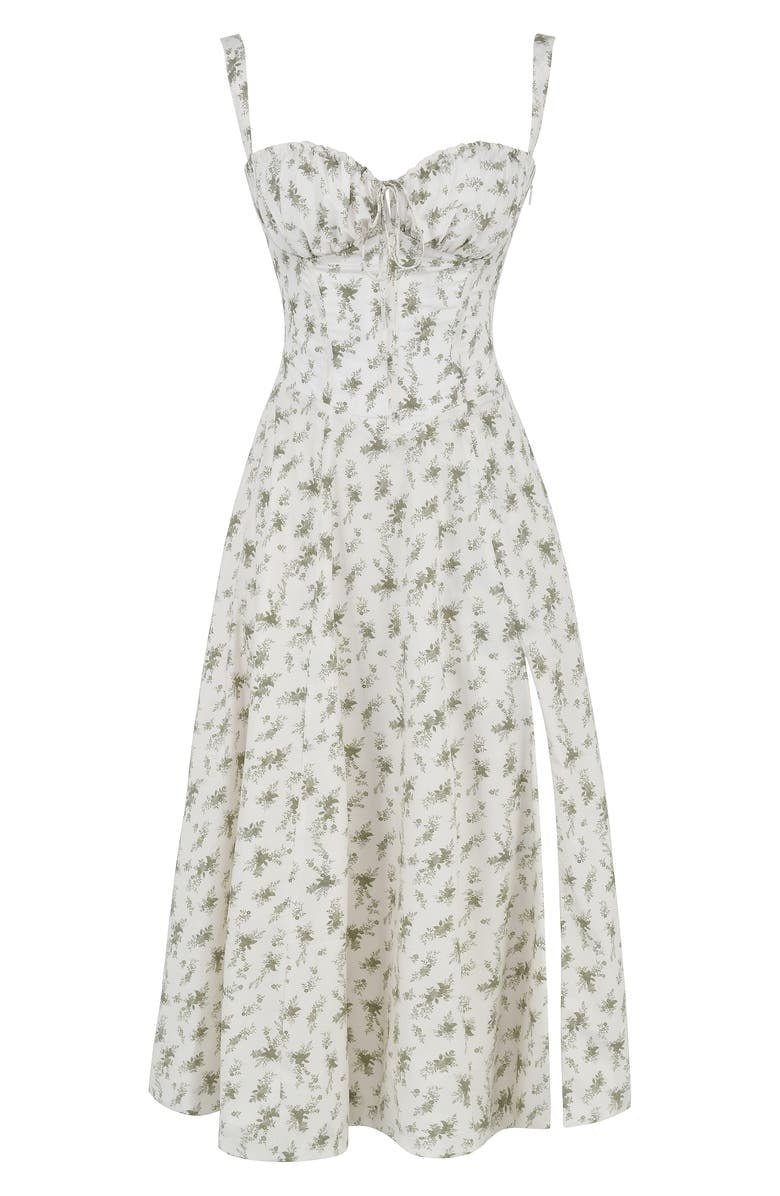 Women's Corset Bodice Midi Dress