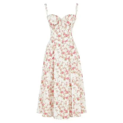 Women's Corset Bodice Midi Dress