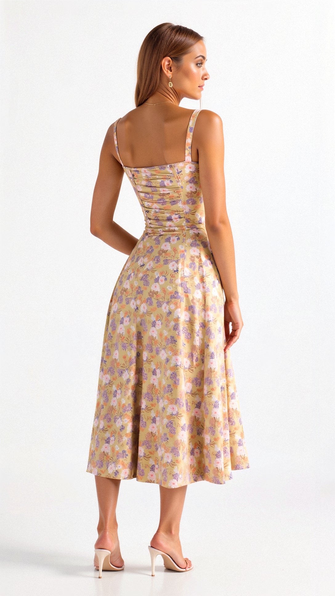 Women's Corset Bodice Midi Dress
