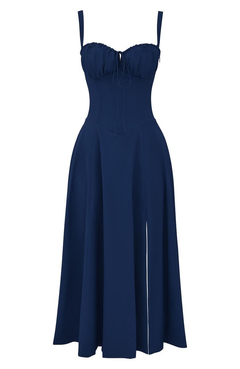 Women's Corset Bodice Midi Dress
