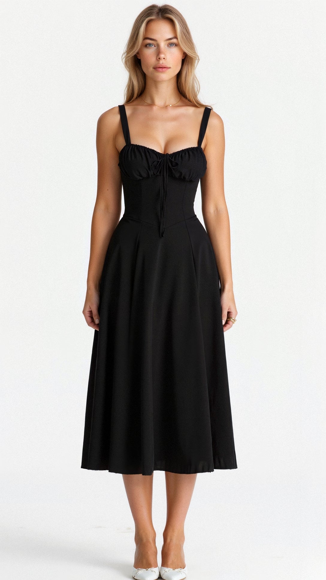 Women's Corset Bodice Midi Dress