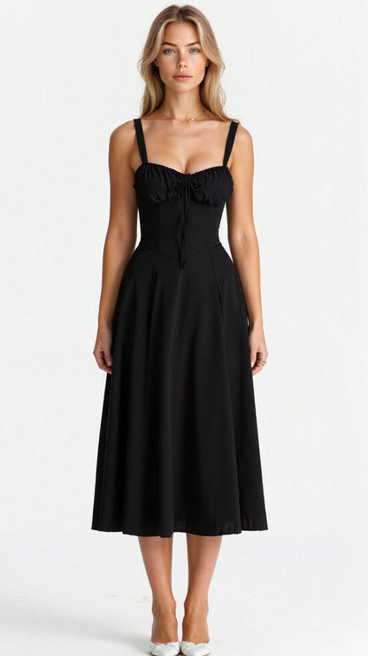 Women's Corset Bodice Midi Dress
