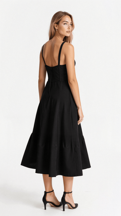 Women's Corset Bodice Midi Dress