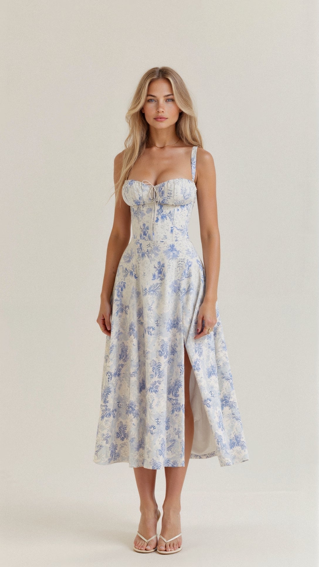 Women's Corset Bodice Midi Dress