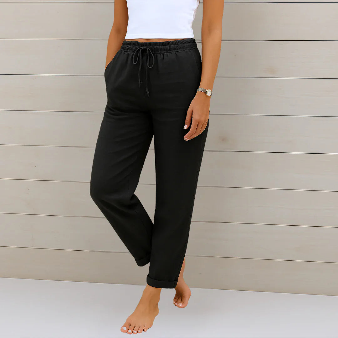 Women's Breathable Stretch Linen Trousers