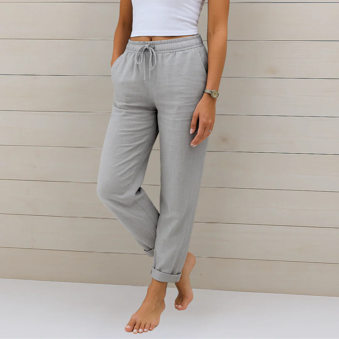 Women's Breathable Stretch Linen Trousers