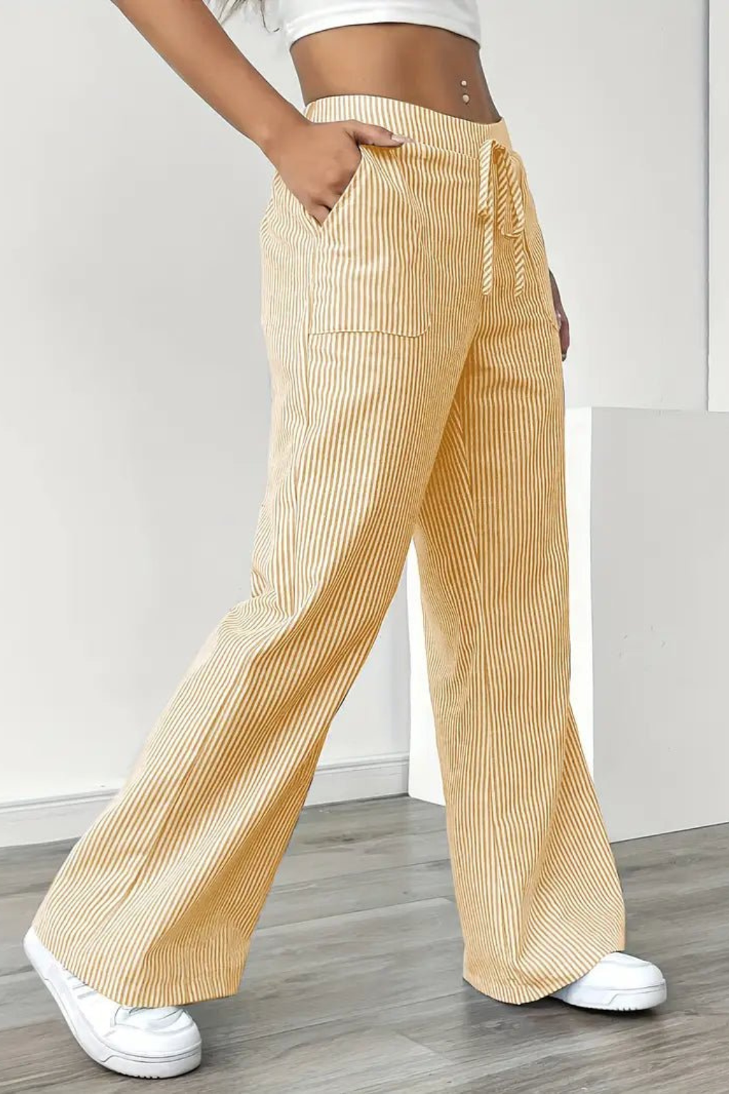 Women's Striped Drawstring Trousers