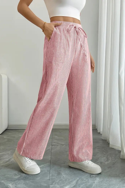 Women's Striped Drawstring Trousers