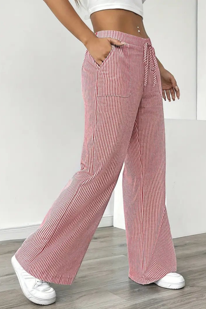 Women's Striped Drawstring Trousers