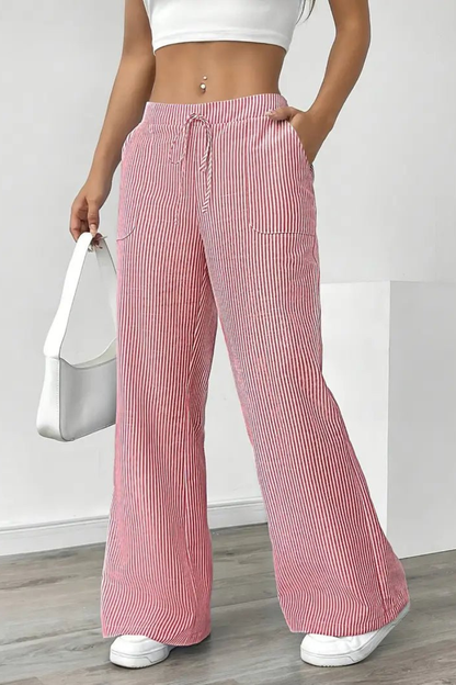 Women's Striped Drawstring Trousers