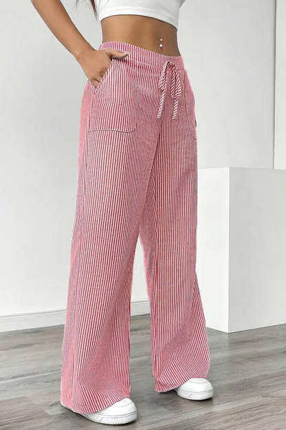Women's Striped Drawstring Trousers