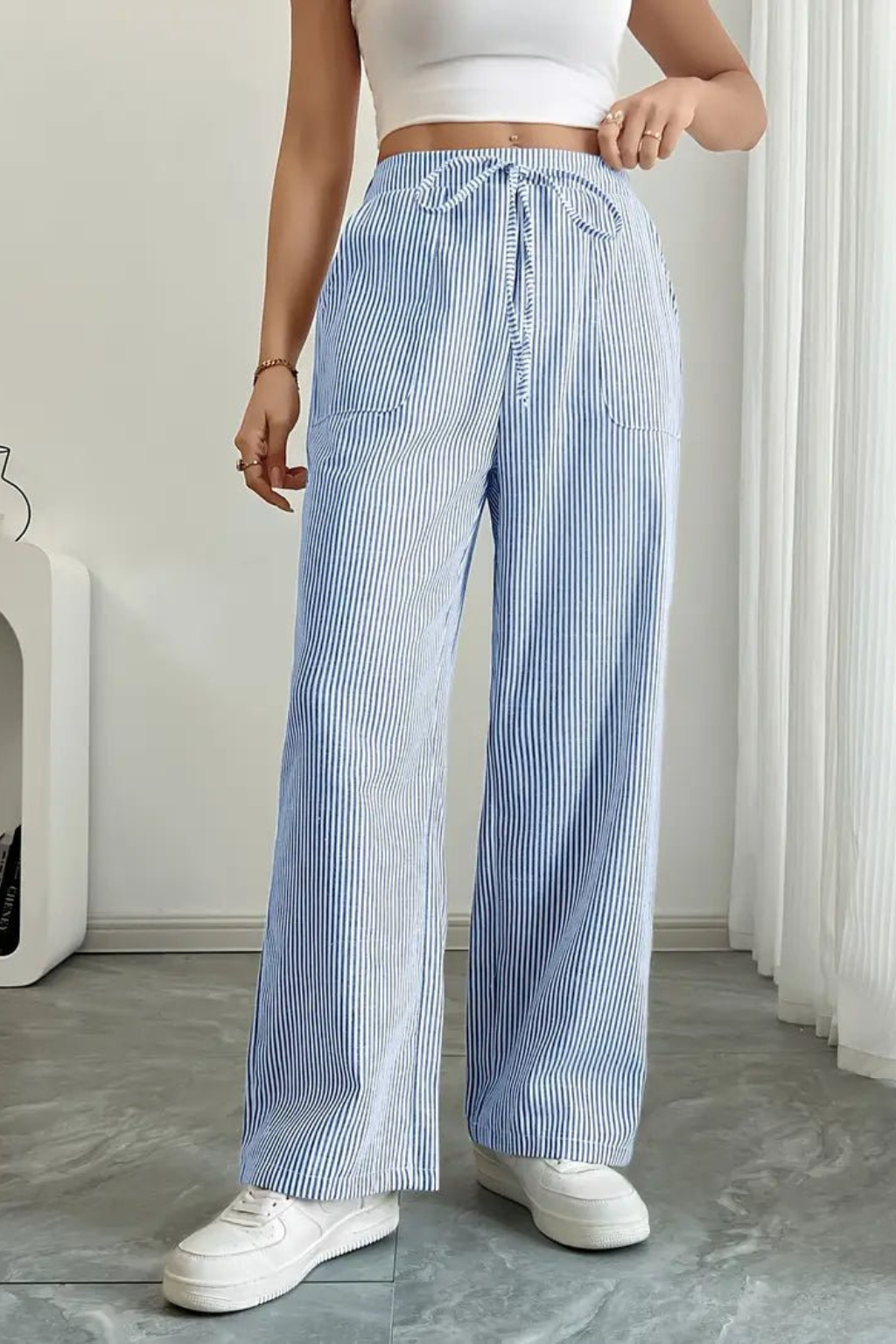 Women's Striped Drawstring Trousers