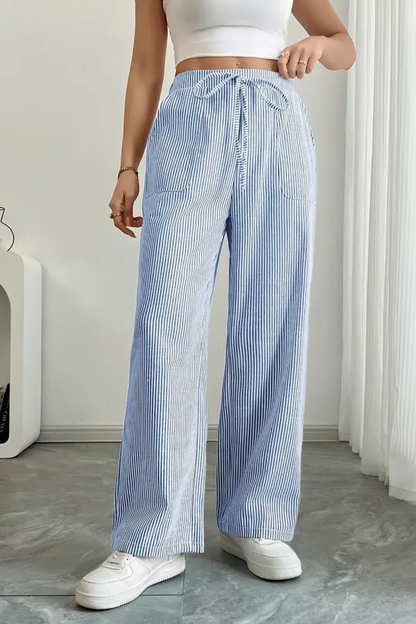 Women's Striped Drawstring Trousers