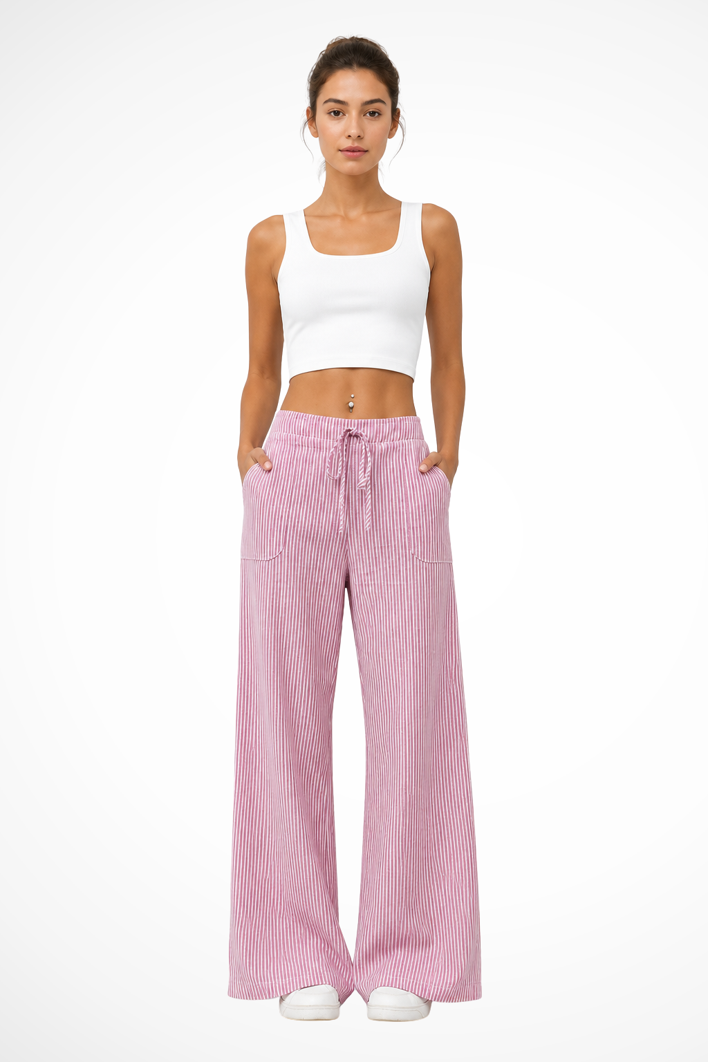 Women's Striped Drawstring Trousers