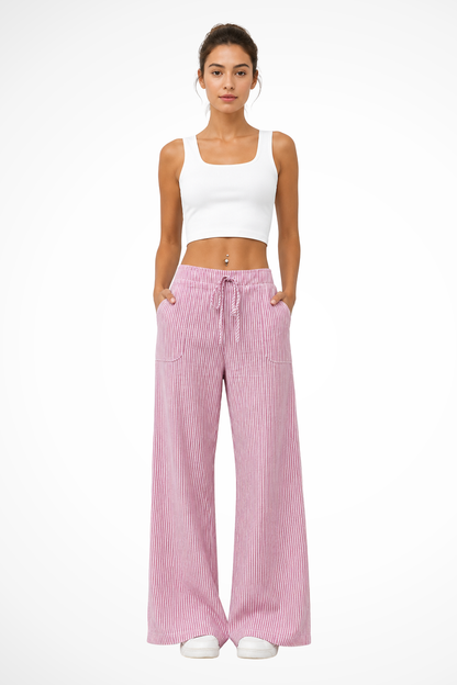 Women's Striped Drawstring Trousers