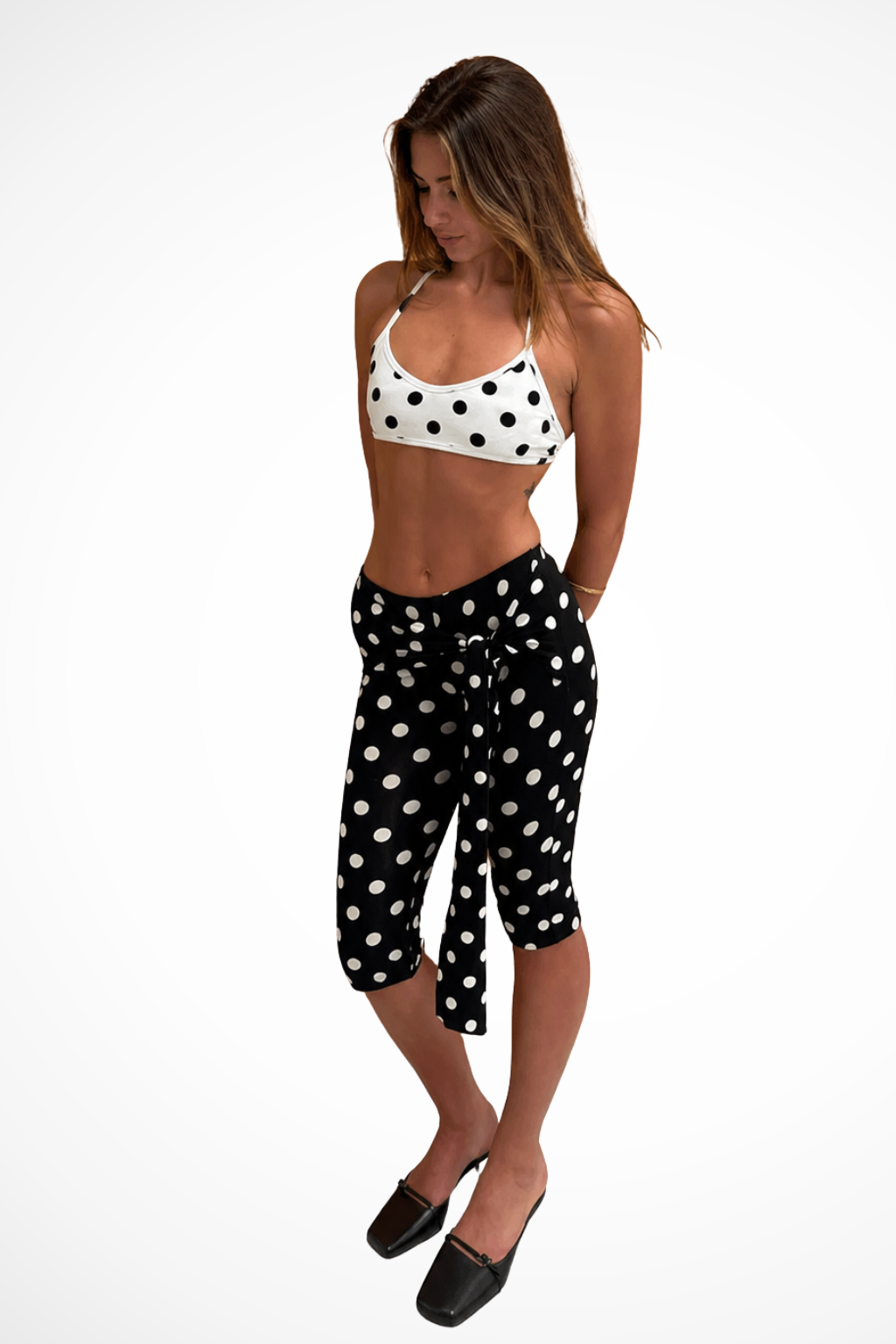 Women's Polka Dot Cropped Trousers