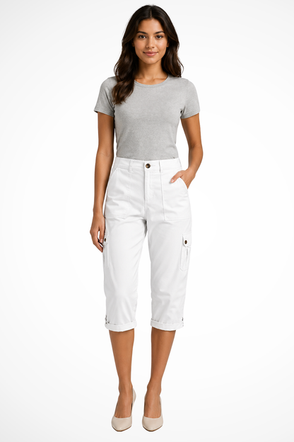 Women's Cargo Roll-Up Hem Trousers