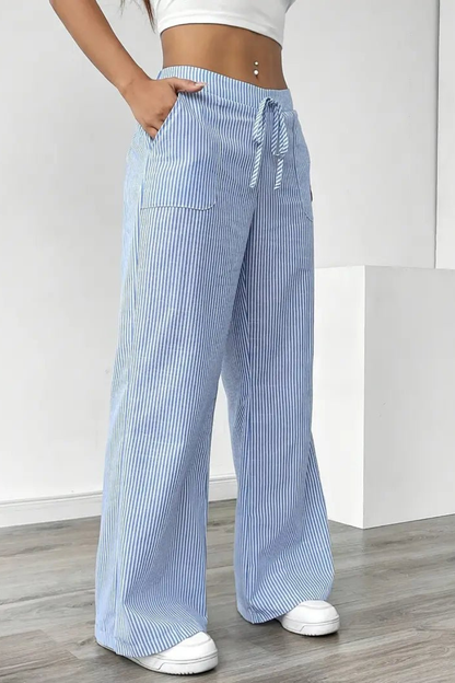 Women's Striped Drawstring Trousers