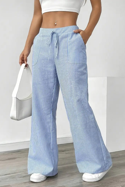 Women's Striped Drawstring Trousers