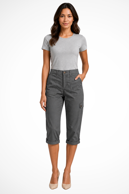 Women's Cargo Roll-Up Hem Trousers